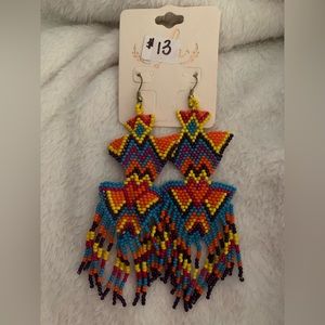 Aztec seed bead earrings